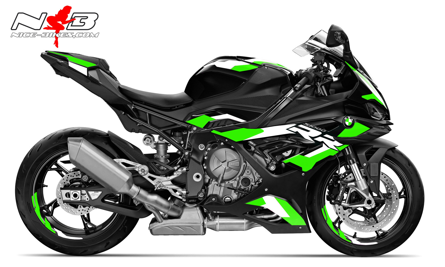 Motorrad Foliendesigns und Dekore - Foliendesign BMW S1000RR (Bj. 2023-24) Motorsport Limegreen - B.S1RRM.23.064 Motorsport Limegreen Foliendesign BMW S1000RR (Bj. 2023-24) Motorsport Limegreen