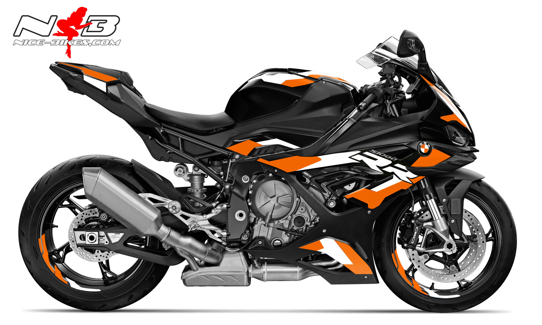 Motorrad Foliendesigns und Dekore - Foliendesign BMW S1000RR (Bj. 2023-24) Motorsport Evil Orange - B.S1RRM.23.306 Motorsport oran Foliendesign BMW S1000RR (Bj. 2023-24) Motorsport Evil Orange