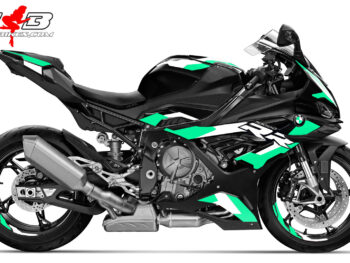 Motorrad Foliendesigns und Dekore - Shop - B.S1RRM.23.501 Motorsport Miami Foliendesign BMW S1000RR (Bj. 2023-24) Motorsport Miami Blue