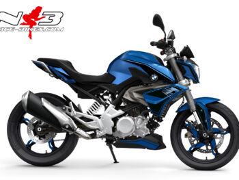 Motorrad Foliendesigns und Dekore - Shop - Blau schwarz Dekorsatz G310R EDITION schwarz auf blauer Machine 2017-