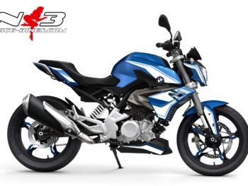 Motorrad Foliendesigns und Dekore - Shop - Blau weiss 1 Dekorsatz G310R EDITION weiß auf blauer Machine 2017-