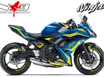Ninja 650 Foliendekor neon-gelb für Blaue Maschine 2018-