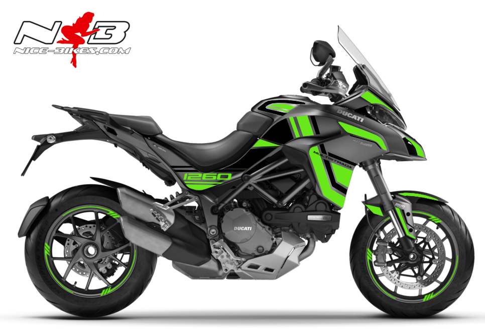 Motorrad Foliendesigns und Dekore - Foliendesign DUCATI Multistrada 1260S Lime Green - D.1260.G20.064 LIMEGREEN Foliendesign DUCATI Multistrada 1260S Lime Green