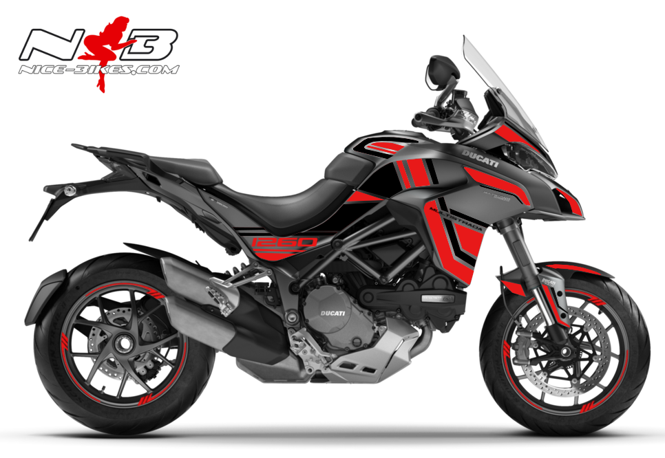 Motorrad Foliendesigns und Dekore - Foliendesign DUCATI Multistrada 1260S Racing Red - D.1260.G20.306 RACING RED Foliendesign DUCATI Multistrada 1260S Racing Red