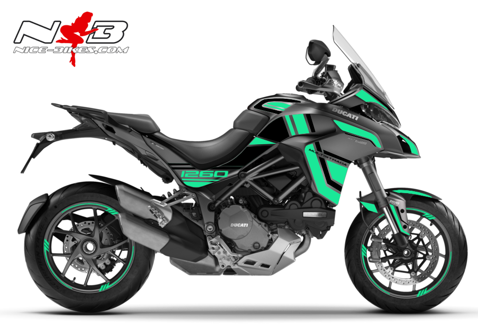 Motorrad Foliendesigns und Dekore - Foliendesign DUCATI Multistrada 1260S Mint Blue - D.1260.G20.501 MINT BLUE Foliendesign DUCATI Multistrada 1260S Mint Blue