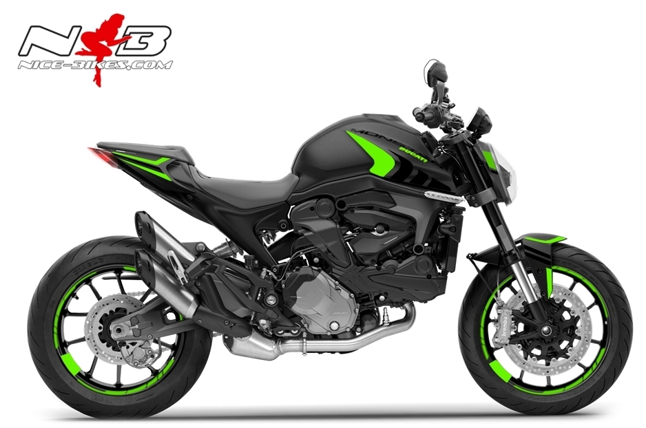 Motorrad Foliendesigns und Dekore - Foliendesign DUCATI Monster ab Bj. 2021 Lime Green - D.M.21.S.064 Limegreen Foliendesign DUCATI Monster ab Bj. 2021 Lime Green