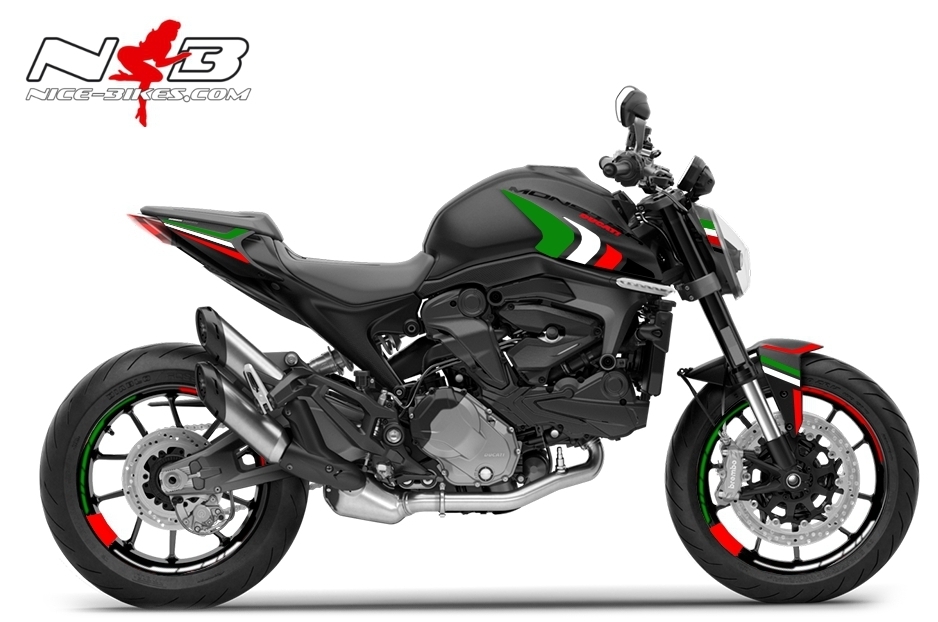 Motorrad Foliendesigns und Dekore - Foliendesign DUCATI Monster ab Bj. 2021 Bella Italia - D.M.21.S.800 Bella Italia Foliendesign DUCATI Monster ab Bj. 2021 Bella Italia