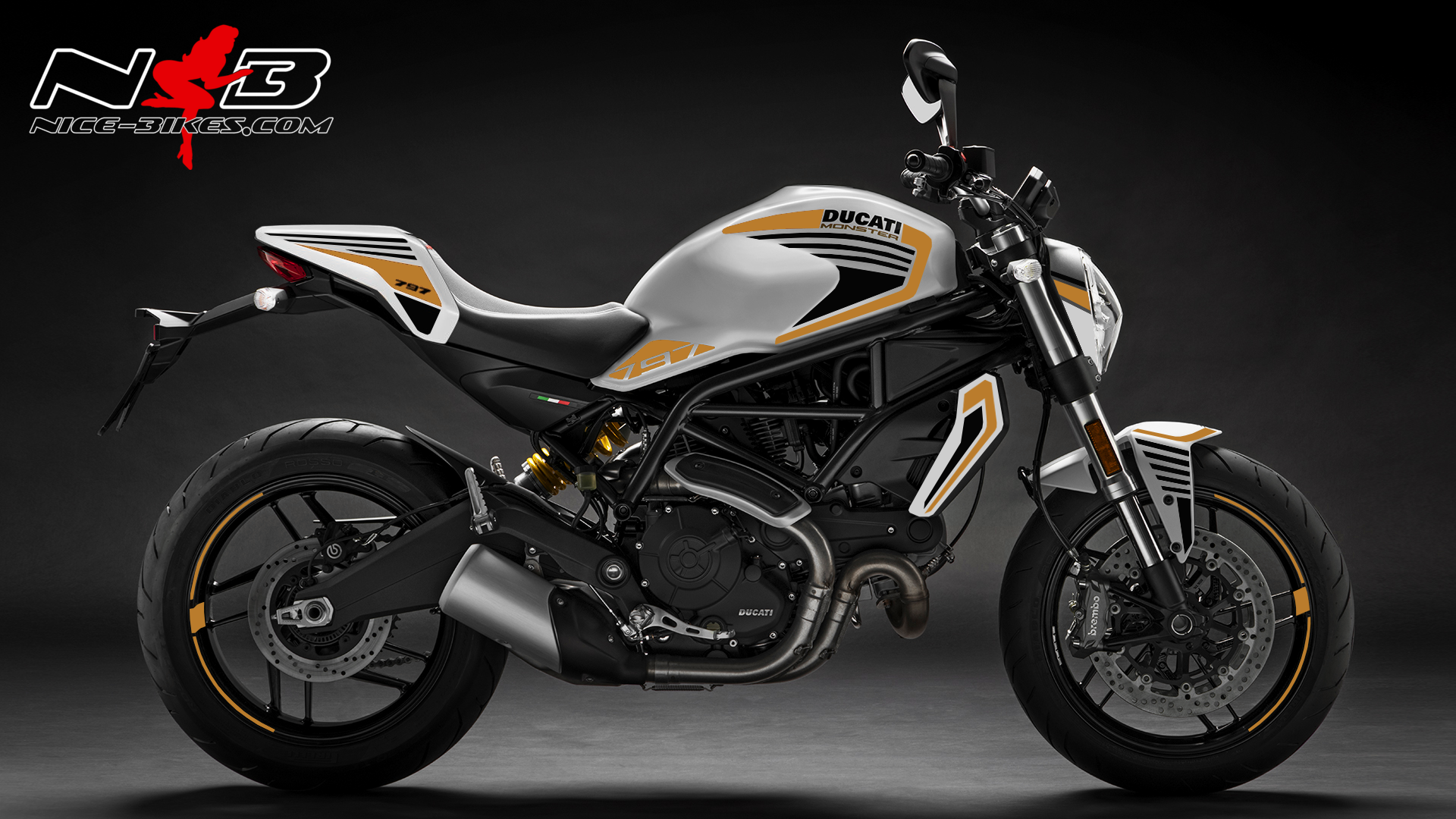 Motorrad Foliendesigns und Dekore - Foliendesign DUCATI Monster 797 Bj. 2020 Olympic Gold - D.M.797.20.030 Olympic Gold Foliendesign DUCATI Monster 797 Bj. 2020 Olympic Gold
