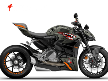 Foliendesign Ducati Streetfighter V2 Extrem Fighter Orange 2023-24