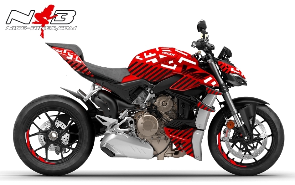 Motorrad Foliendesigns und Dekore - Foliendesign DUCATI Streetfighter V4S Inferno Black - D.STR .20.070 INFERNO black Foliendesign DUCATI Streetfighter V4S Inferno Black