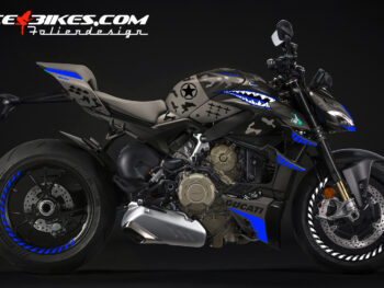 Foliendesign Ducati Streetfighter V4 Extrem Fighter Racing Blue 2023-24
