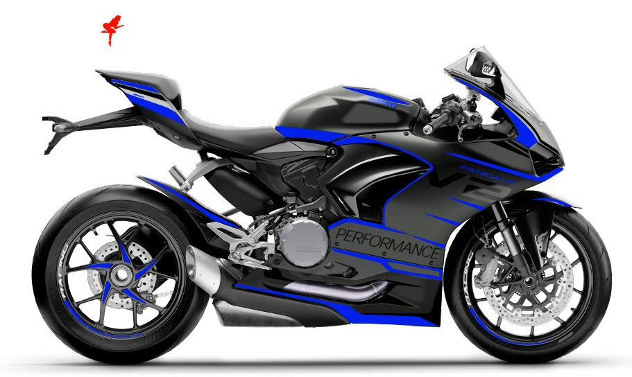 Motorrad Foliendesigns und Dekore - Foliendesign Ducati Panigale V2 2024 Racing Blue - D.V2.24S.057 Racing Blue Foliendesign Ducati Panigale V2 2024 Racing Blue
