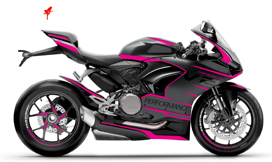 Motorrad Foliendesigns und Dekore - Foliendesign Ducati Panigale V2 2024 Pretty Pink - D.V2.24S.077 Pretty Pink Foliendesign Ducati Panigale V2 2024 Pretty Pink