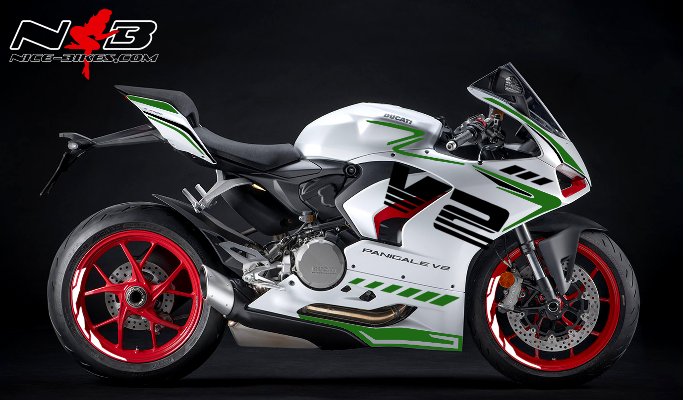 Motorrad Foliendesigns und Dekore - Foliendesign DUCATI V2 (Bj. 2021) Bella Italia - D.V2.W21.600. Bella Italia Foliendesign DUCATI V2 (Bj. 2021) Bella Italia