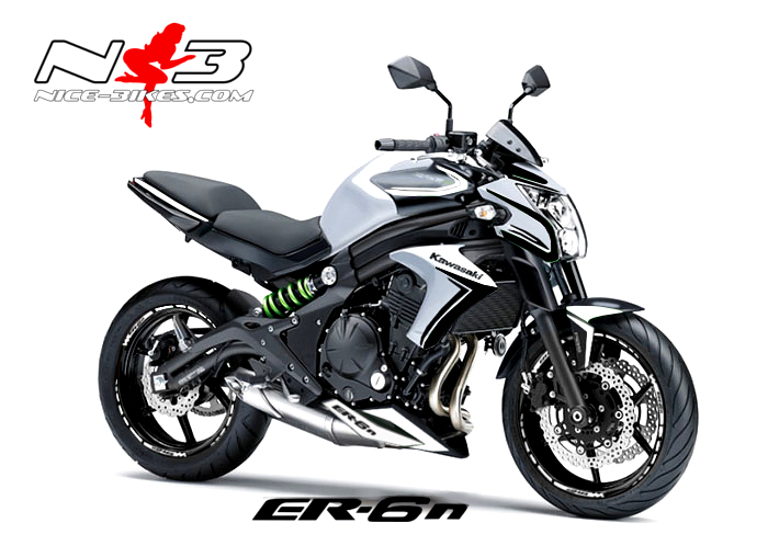 Motorrad Foliendesigns und Dekore - ER-6N 2105 schwarzmatt auf weißer Maschine - ER 6N 2105 weiss schwarzmatt ER-6N 2105 schwarzmatt auf weißer Maschine