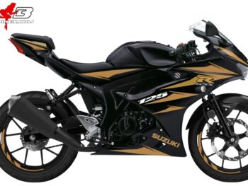 GSX-R125 gold auf schwarzer Maschine