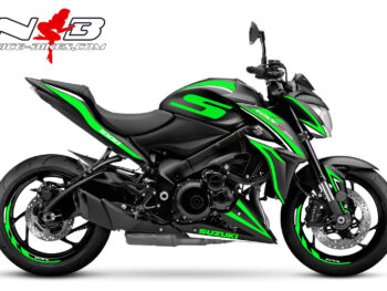 Motorrad Foliendesigns und Dekore - Shop - GSX S1000Z Schwarz limegreen GSX-S1000 limegreen auf schwazer Maschine