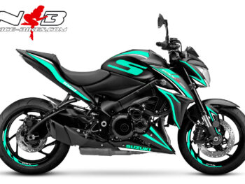 Motorrad Foliendesigns und Dekore - Shop - GSX S1000Z Schwarz mint GSX-S1000 mint auf schwazer Maschine