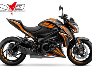 Motorrad Foliendesigns und Dekore - Shop - GSX S1000Z Schwarz orange GSX-S1000 orange auf schwazer Maschine