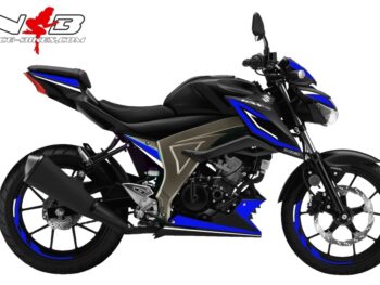 Motorrad Foliendesigns und Dekore - Shop - GSX S125 schwarz blau GSX-S125 blau auf schwarzer Maschine
