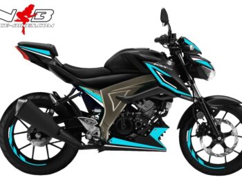 Motorrad Foliendesigns und Dekore - Shop - GSX S125 schwarz hellblau GSX-S125 hellblau auf schwarzer Maschine