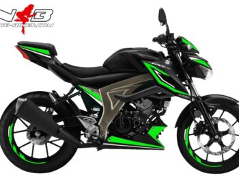 Motorrad Foliendesigns und Dekore - Shop - GSX S125 schwarz limegreen GSX-S125 limegreen auf schwarzer Maschine