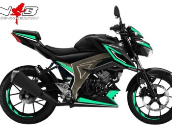 Motorrad Foliendesigns und Dekore - Shop - GSX S125 schwarz mint GSX-S125 mint auf schwarzer Maschine