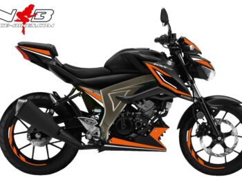 Motorrad Foliendesigns und Dekore - Shop - GSX S125 schwarz orange GSX-S125 orange auf schwarzer Maschine