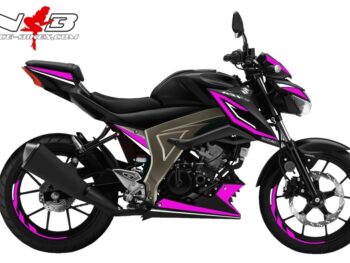 Motorrad Foliendesigns und Dekore - Shop - GSX S125 schwarz pink GSX-S125 pink auf schwarzer Maschine