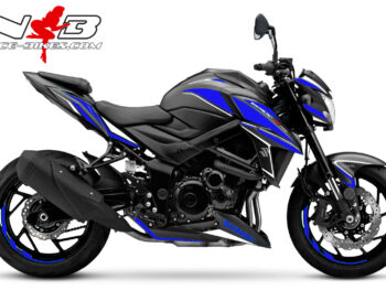 Motorrad Foliendesigns und Dekore - Shop - GSX S750 schwarz blau GSX-S750 blau auf schwarzer Maschine