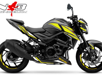 Motorrad Foliendesigns und Dekore - Shop - GSX S750 schwarz gelb GSX-S750 gelb auf schwarzer Maschine