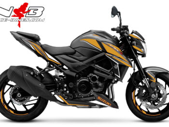 Motorrad Foliendesigns und Dekore - Shop - GSX S750 schwarz gold GSX-S750 gold auf schwarzer Maschine
