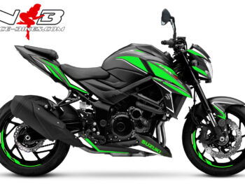 Motorrad Foliendesigns und Dekore - Shop - GSX S750 schwarz limegreen GSX-S750 limegreen auf schwarzer Maschine