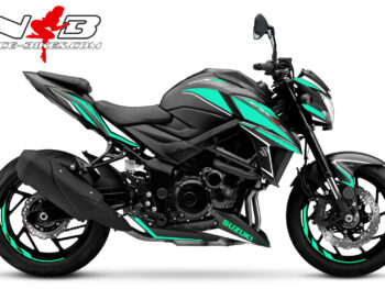 Motorrad Foliendesigns und Dekore - Shop - GSX S750 schwarz mint GSX-S750 mint auf schwarzer Maschine