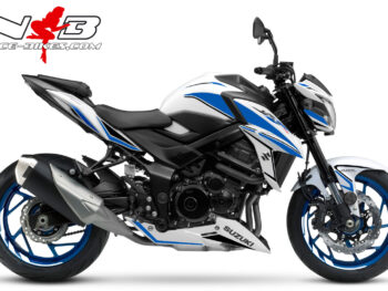 Motorrad Foliendesigns und Dekore - Shop - GSX S750 weiss blau GSX-S750 blau auf weißer Maschine
