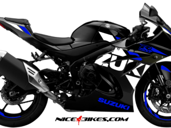 Motorrad Foliendesigns und Dekore - Shop - GSXR1000 schwarz blau GSX-R1000 blau auf schwarzer Maschine BJ.19