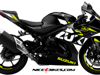 Motorrad Foliendesigns und Dekore - Shop - GSXR1000 schwarz gelb GSX-R1000 gelb auf schwarzer Maschine BJ.19