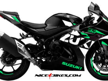 Motorrad Foliendesigns und Dekore - Shop - GSXR1000 schwarz mint GSX-R1000 mint auf schwarzer Maschine BJ.19