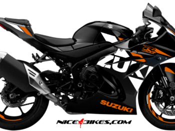 Motorrad Foliendesigns und Dekore - Shop - GSXR1000 schwarz orange GSX-R1000 orange auf schwarzer Maschine BJ.19