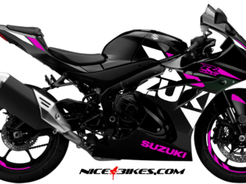 Motorrad Foliendesigns und Dekore - Shop - GSXR1000 schwarz pink GSX-R1000 pink auf schwarzer Maschine BJ.19