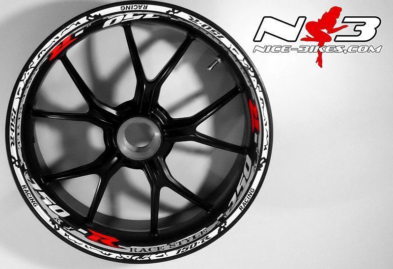 Motorrad Foliendesigns und Dekore - RACE Style Suzuki GSXR 750 mit rotem R - GSXR 750 weiss rot kl 1 RACE Style Suzuki GSXR 750 mit rotem R