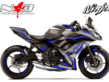 Ninja 650 Foliendekor Blau/schwarz für Graue Maschine 2018-