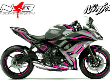 Ninja 650 Foliendekor pink/schwarz für Graue Maschine 2018-