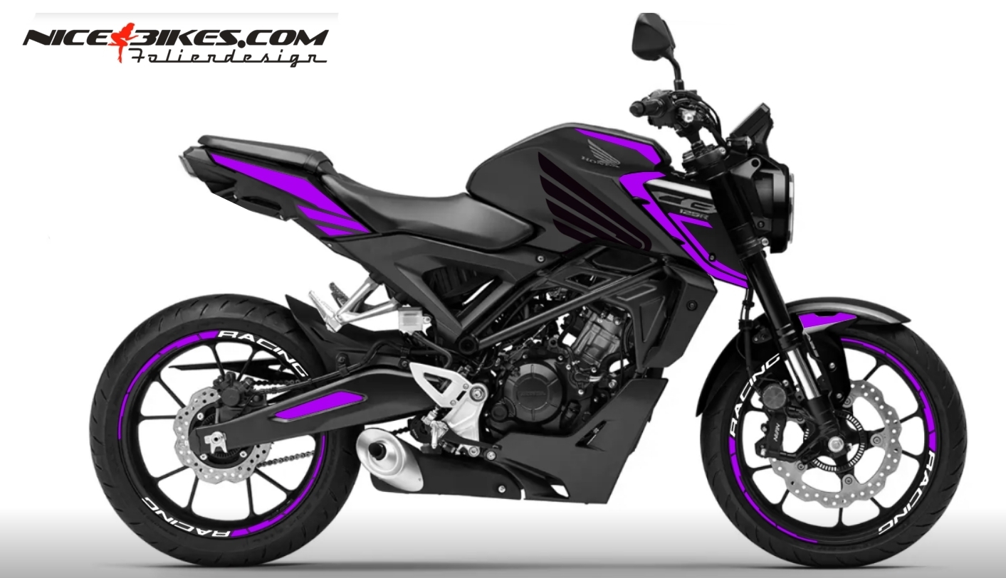 Motorrad Foliendesigns und Dekore - Foliendesign CB125R Manga Violett - H.CB125.25. 080 Manga Violett Foliendesign CB125R Manga Violett