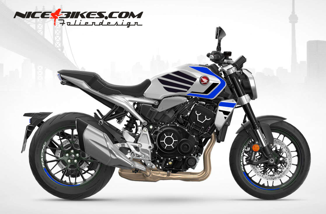 Motorrad Foliendesigns und Dekore - Foliendesign Honda CB1000R 2023-G Racing Blue - H.CB1R.23G.057 Racing Blue Foliendesign Honda CB1000R 2023-G Racing Blue