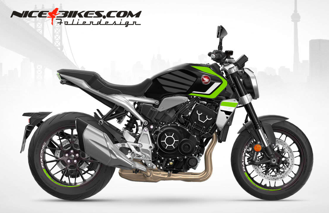 Motorrad Foliendesigns und Dekore - Foliendesign Honda CB1000R 2023-S Limegreen - H.CB1R.23S.064 Limegreen Foliendesign Honda CB1000R 2023-S Limegreen