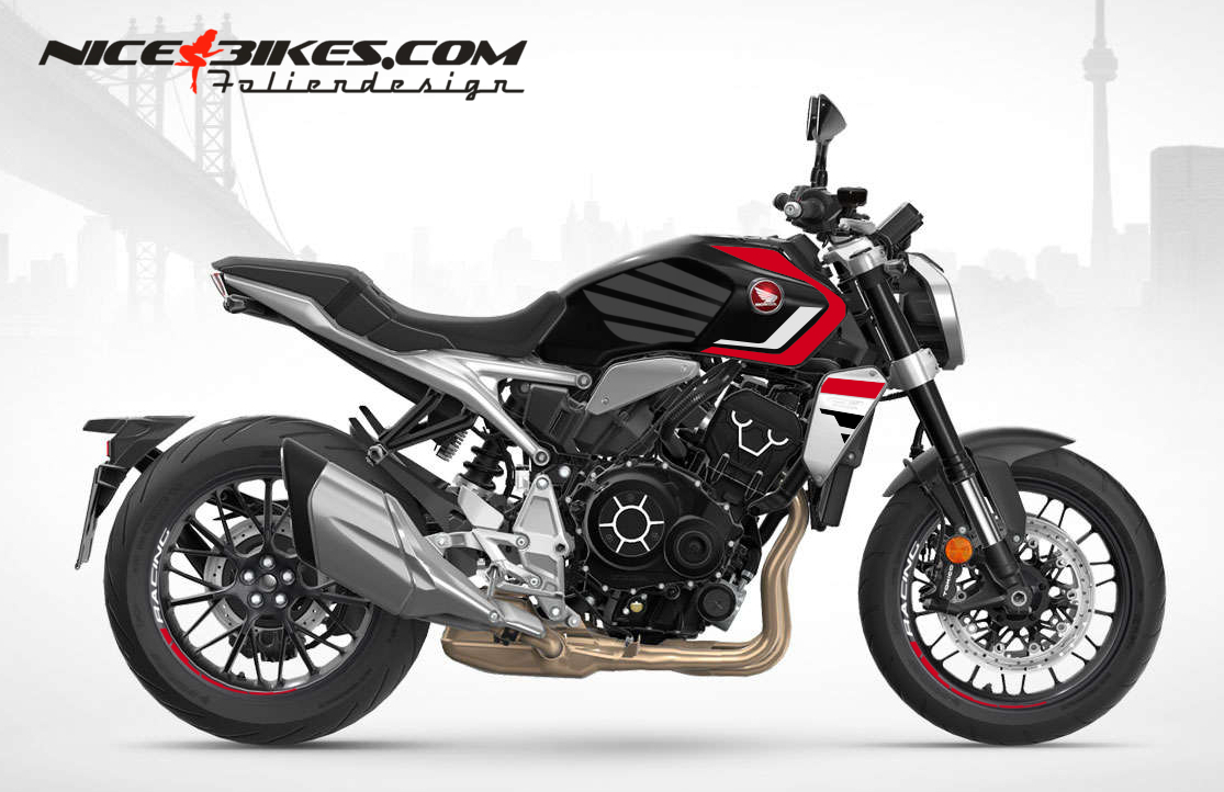 Motorrad Foliendesigns und Dekore - Foliendesign Honda CB1000R 2023-S Racing Red - H.CB1R.23S.306 Racing Red Foliendesign Honda CB1000R 2023-S Racing Red