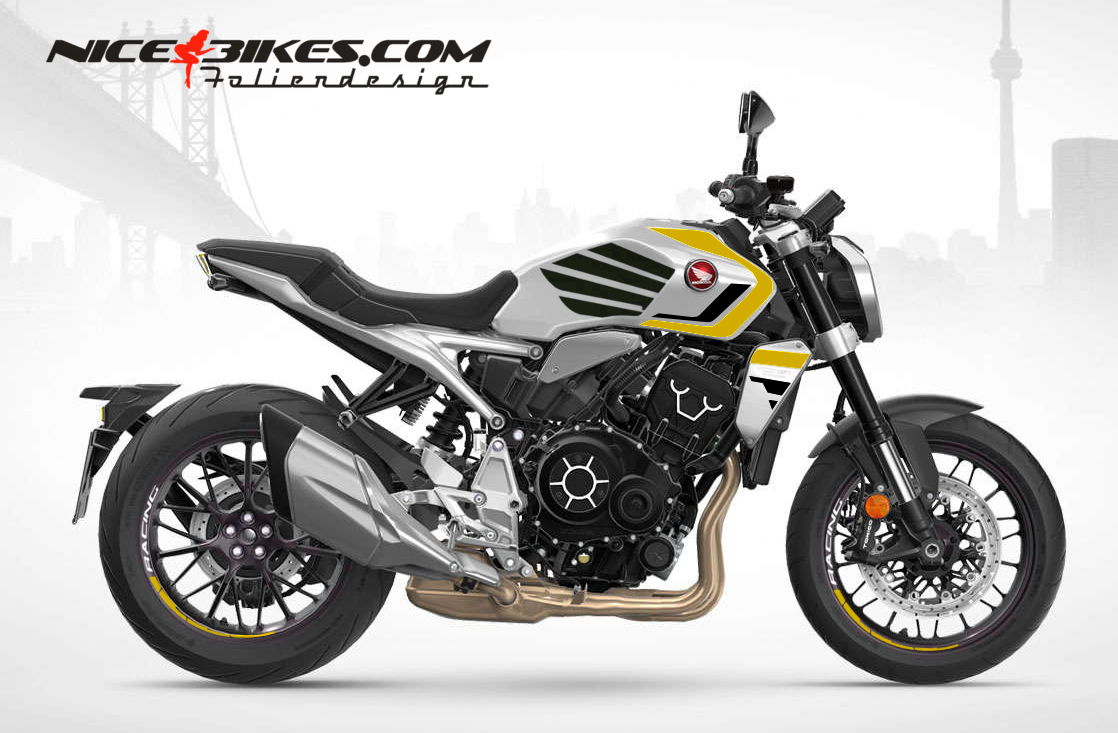 Motorrad Foliendesigns und Dekore - Foliendesign Honda CB1000R 2023-G Hornet Yellow - H.CB1R.2G.021 Hornet Yellow Foliendesign Honda CB1000R 2023-G Hornet Yellow