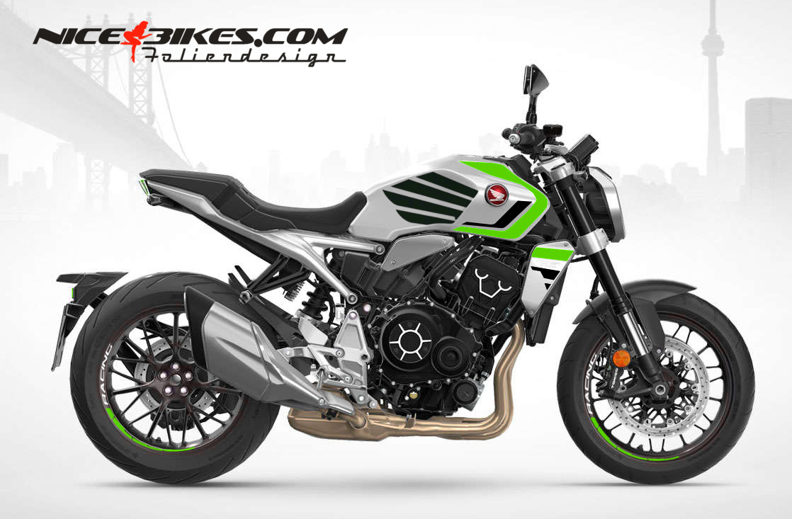 Motorrad Foliendesigns und Dekore - Foliendesign Honda CB1000R 2023-G Limegreen - H.CB1R.2G.064 Limegreen Foliendesign Honda CB1000R 2023-G Limegreen