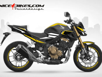 Motorrad Foliendesigns und Dekore - Shop - H.CB500F.23S.021 Hornet Yellow Foliendesign Honda CB500F 2023-S Hornet Yellow
